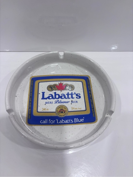 Labatts Other - Vintage Labatt’s Blue Ceramic Beer Ashtray Canadian Breweriana Advertising